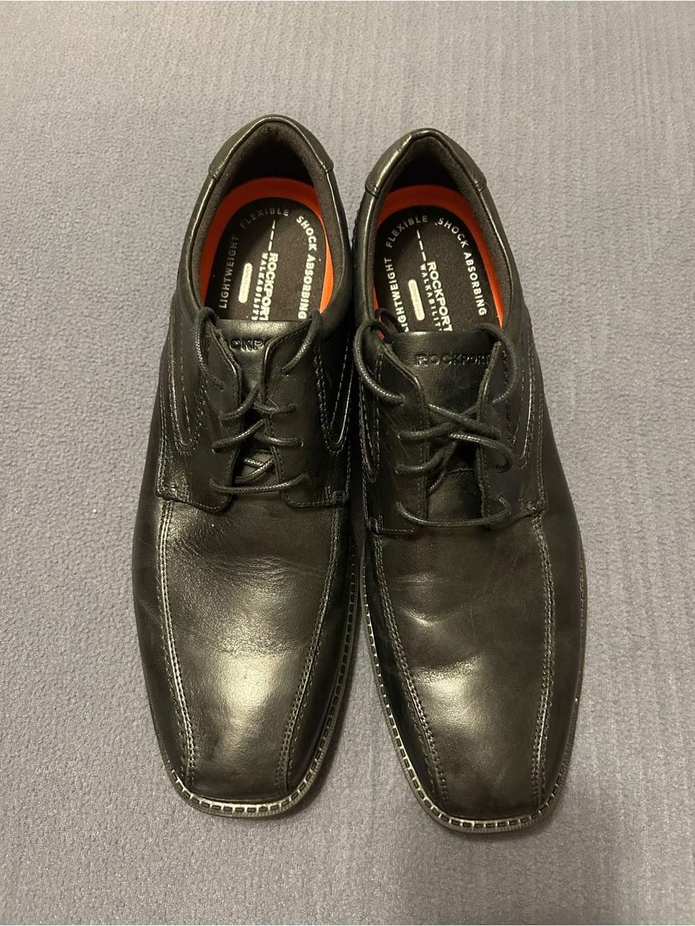 Rockport Black Leather Lace-Up Derby Shoes